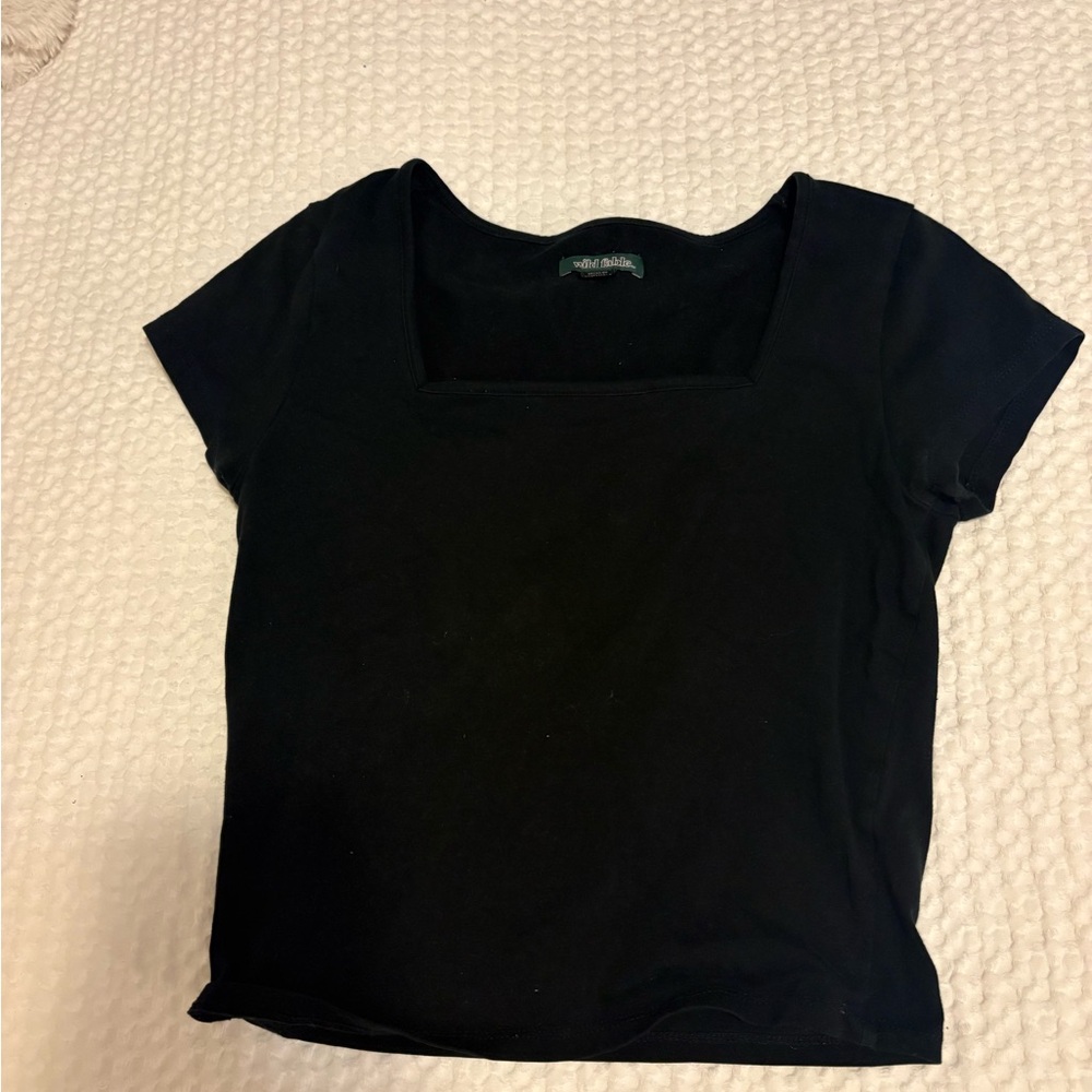 Classic Black Women's Square Neck Top
